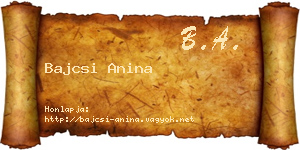 Bajcsi Anina névjegykártya